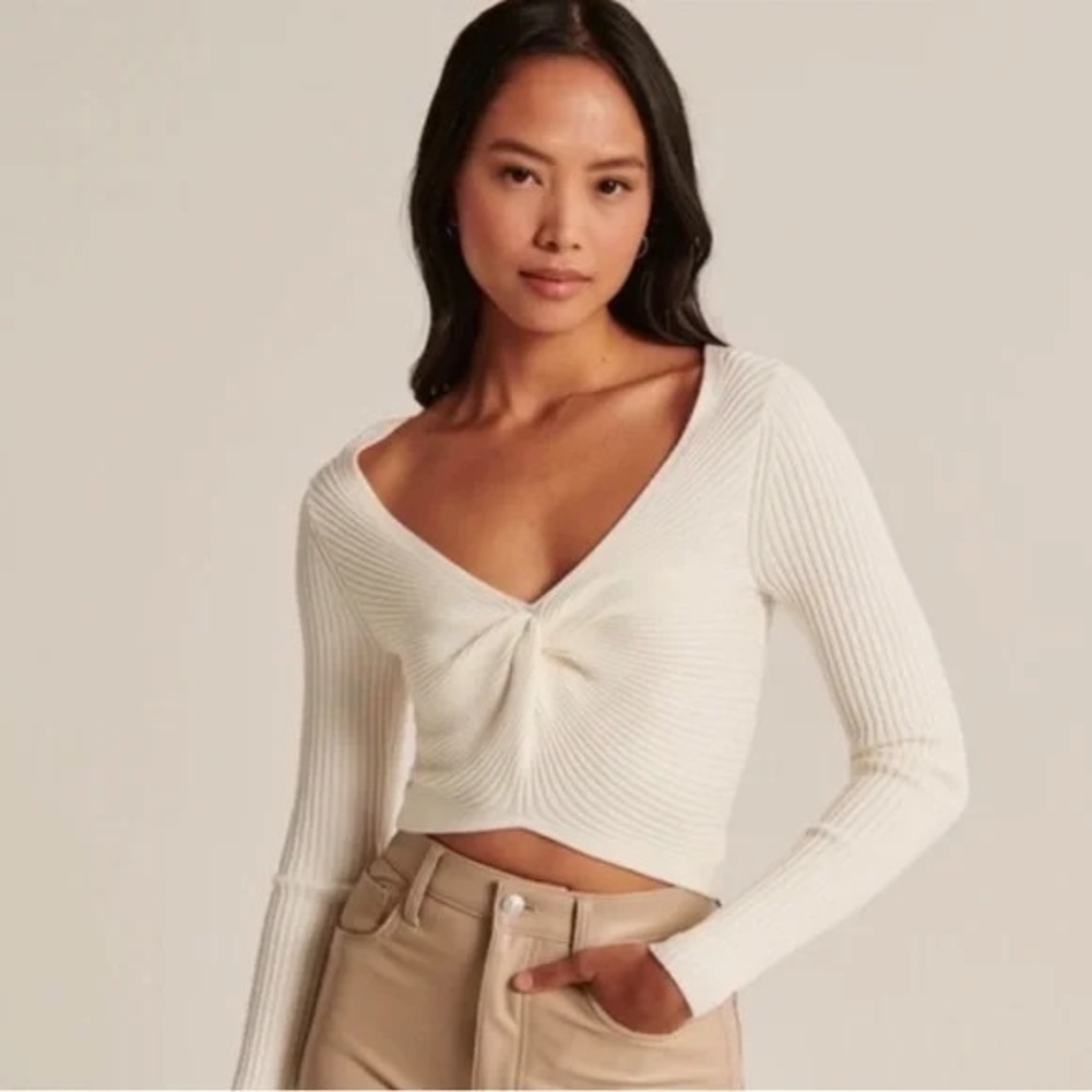 Twist-Front Sweater Top